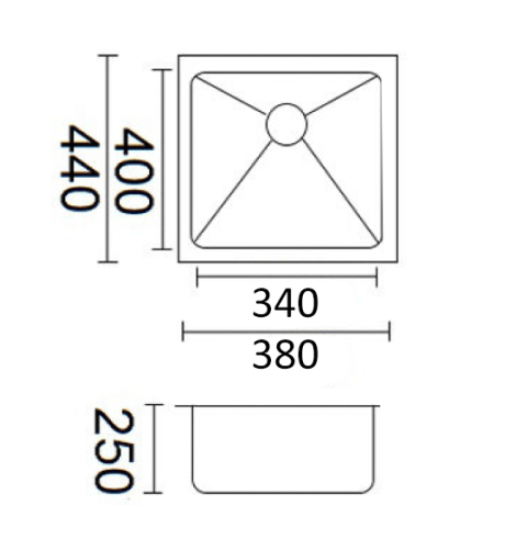 Luminare Sink 380 x 440mm