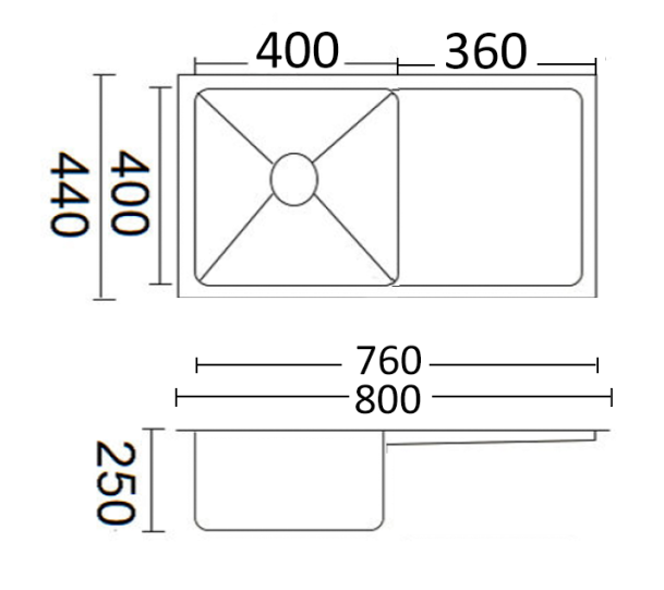 Luminare Sink 800 x 440mm