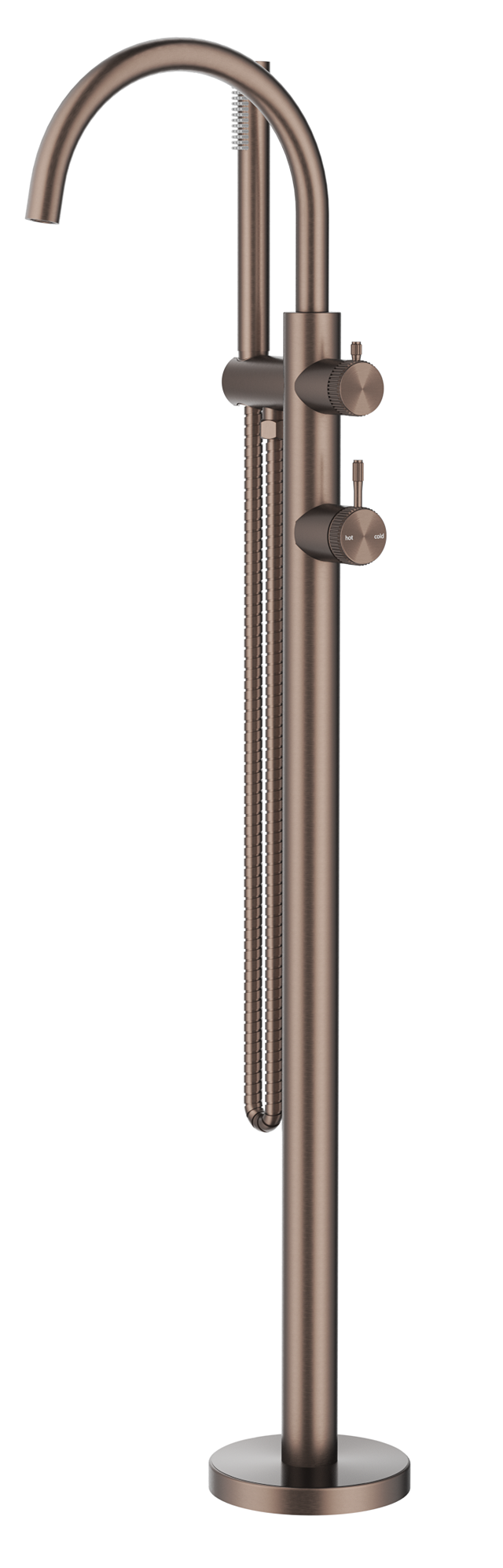 Mica Fluted Freestanding Bath Mixer with Hand Shower