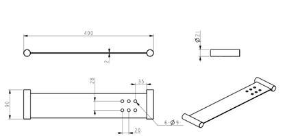 Mica Stainless Shelf - 400mm