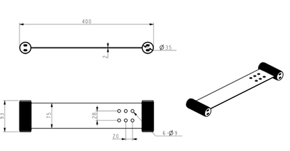 Mica Fluted Stainless Shelf - 400mm