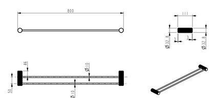 Mica Fluted Double Towel Rail