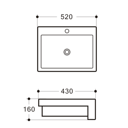 Riva Semi-Recessed 520 x 430mm