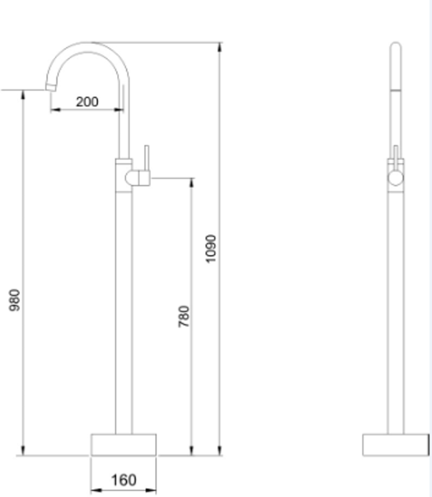 Mica Freestanding Bath Mixer