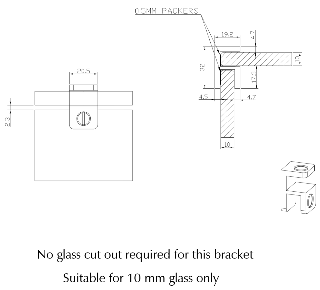 Shower Screen Top Plate Bracket