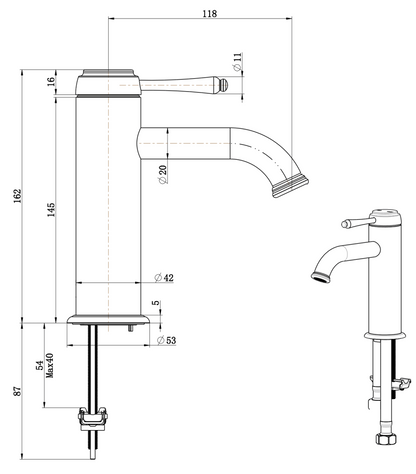 Mica Heritage Basin Mixer