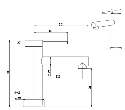 Mica Basin Mixer Straight