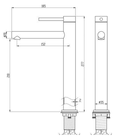 LVB Mica Tall Basin Mixer - Straight Spout
