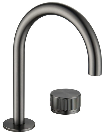Mica Fluted Gooseneck Hob Basin Mixer Set