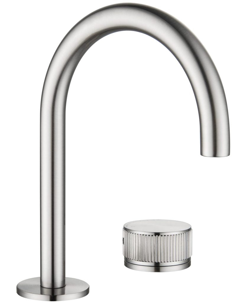 Mica Fluted Gooseneck Hob Basin Mixer Set