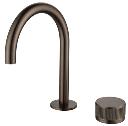 Mica Fluted Gooseneck Hob Basin Mixer Set