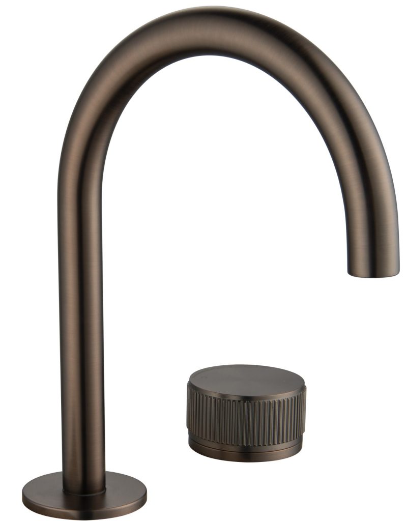 Mica Fluted Gooseneck Hob Basin Mixer Set
