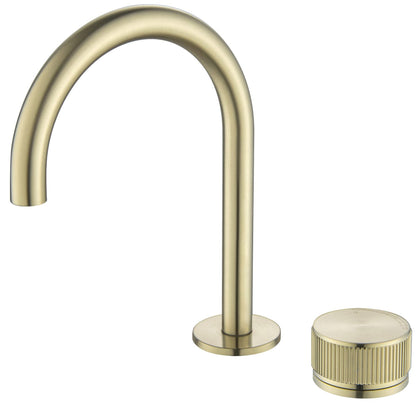 Mica Fluted Gooseneck Hob Basin Mixer Set