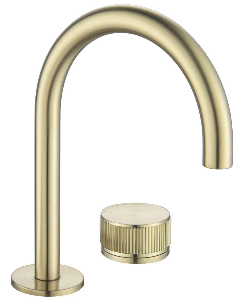 Mica Fluted Gooseneck Hob Basin Mixer Set