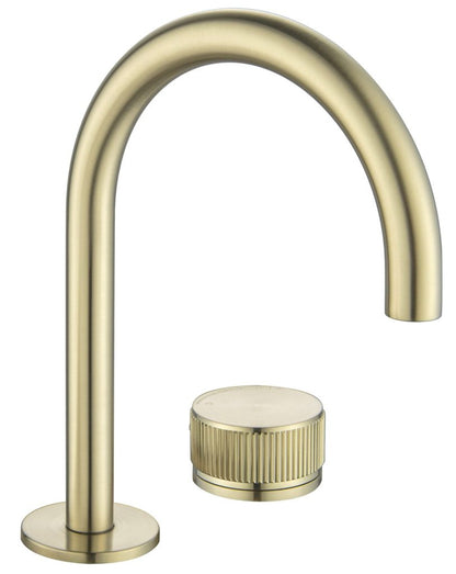 Mica Fluted Gooseneck Hob Basin Mixer Set