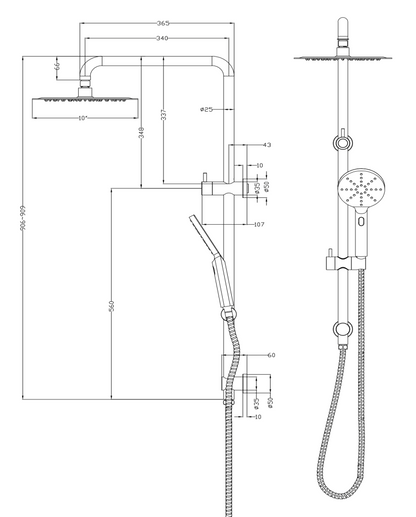 LVB Mica Dual Shower Rail