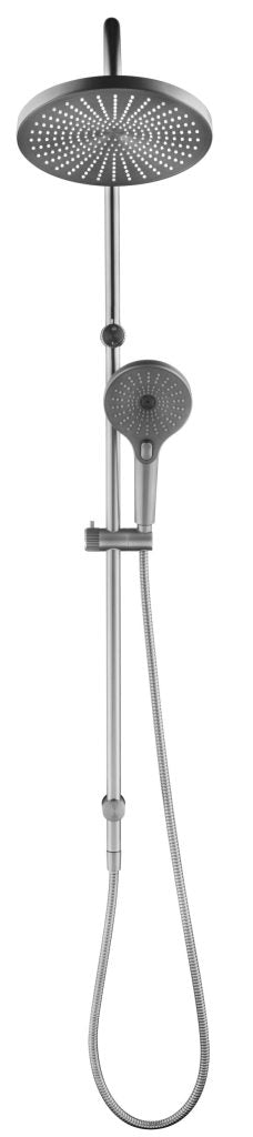 Mica Fluted Gooseneck Dual Shower Rail