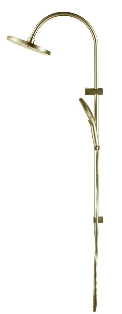 Mica Fluted Gooseneck Dual Shower Rail