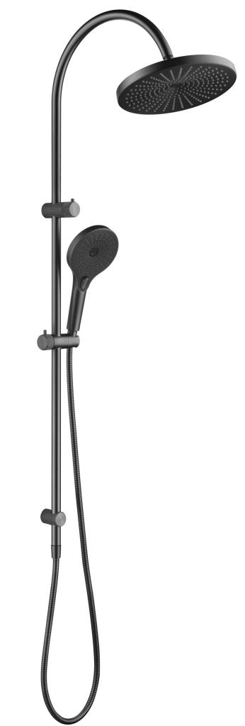 Mica Fluted Gooseneck Dual Shower Rail