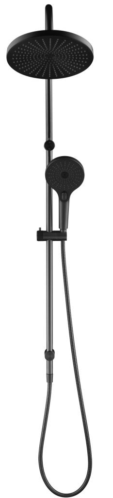 Mica Fluted Gooseneck Dual Shower Rail
