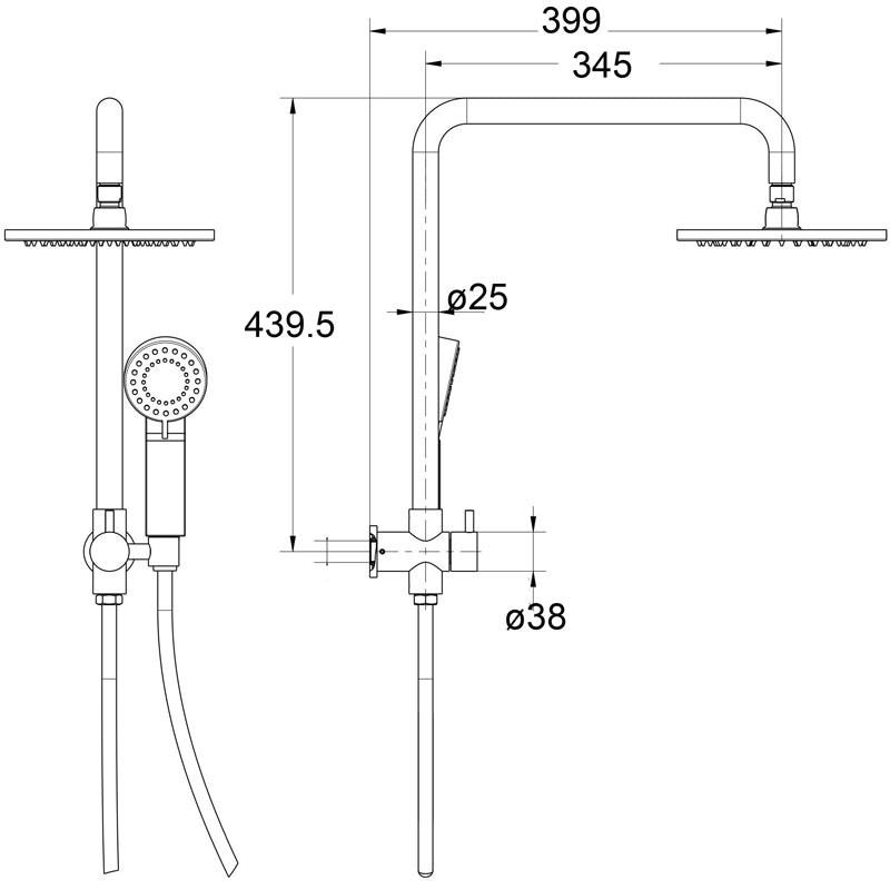 Mica Half-Rail Shower