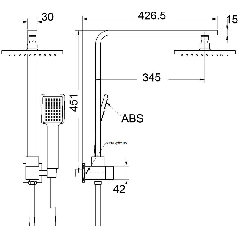Deko Half-Rail Shower