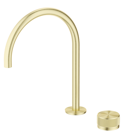 Mica Fluted Gooseneck Hob Sink/Basin Mixer Set