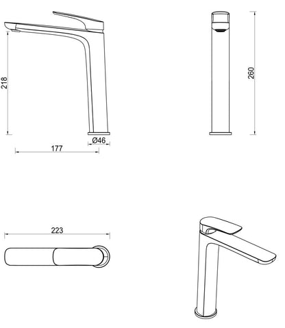 Kaza Tall Basin Mixer