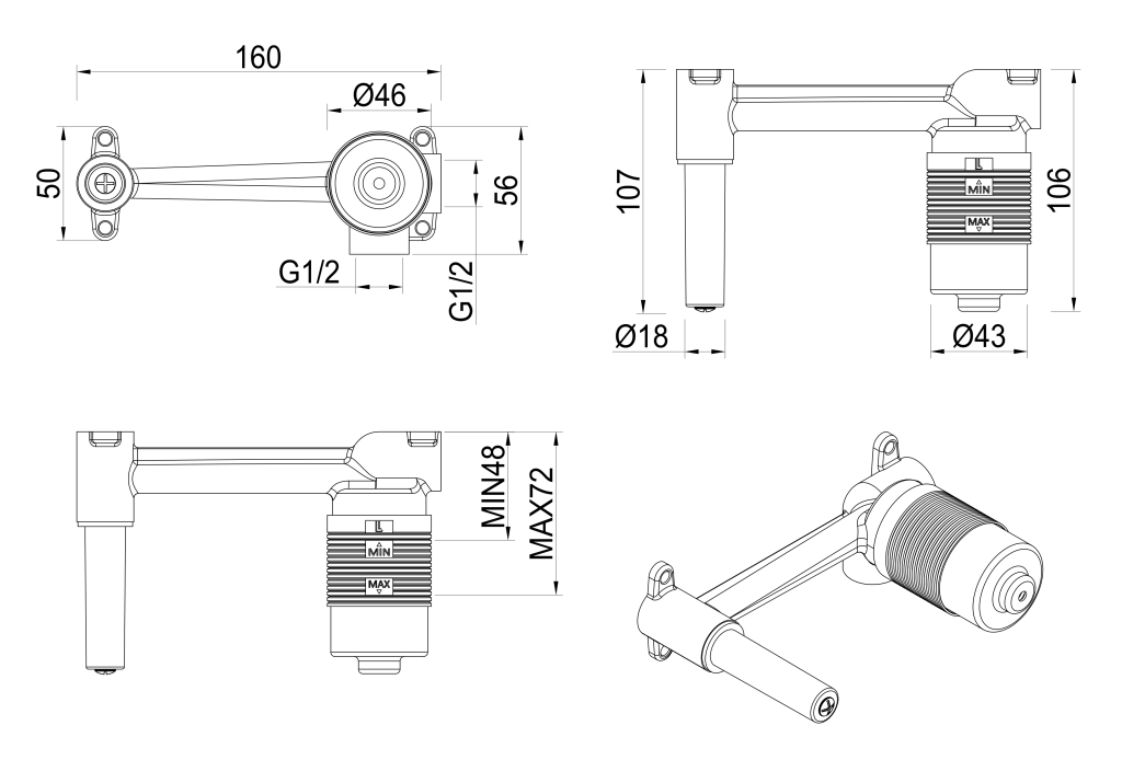 Lantra Wall-Spout Combo - BODY ONLY