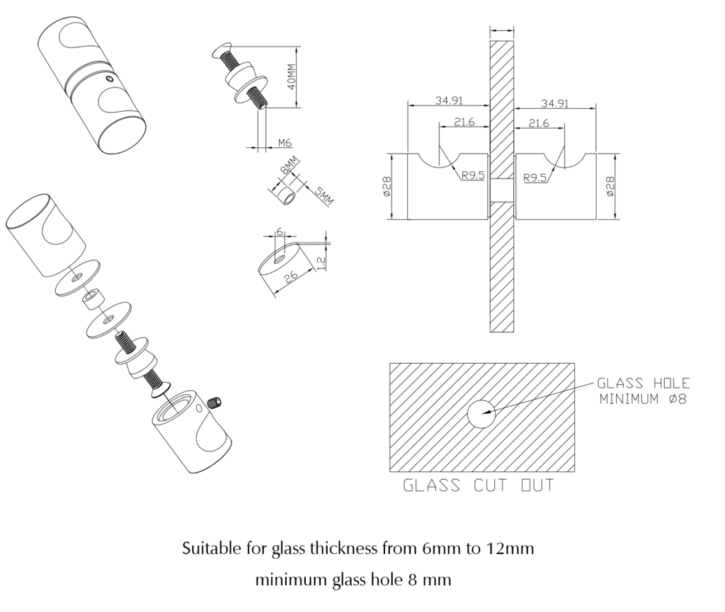 Shower Screen Handle Round