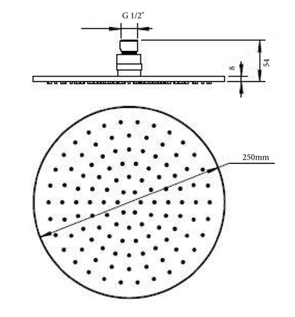 LVB Mica Shower Head - 250mm