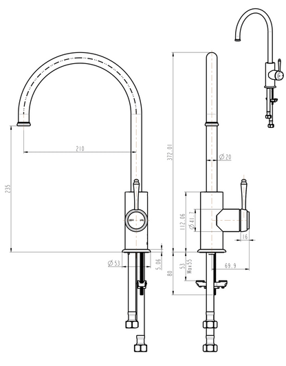 Mica Heritage Gooseneck Sink Mixer