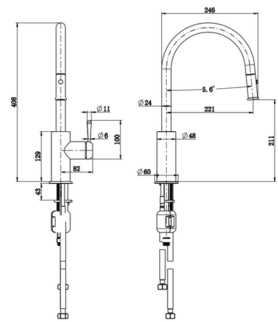 Mica Heritage Pull-Out Sink Mixer