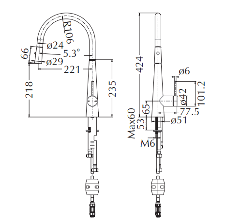 Mica Pull-Out Cone Sink Mixer