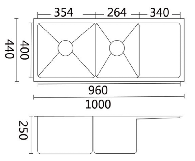 Luminare Sink 1000 x 440mm