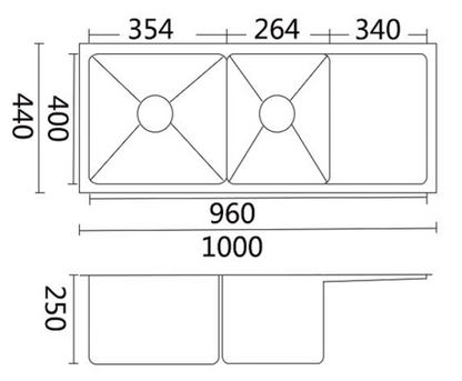 Luminare Sink 1000 x 440mm