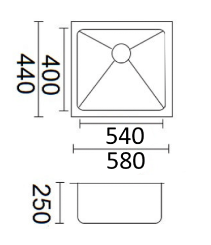 Luminare Sink 580 x 440mm