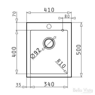 Pradus Sink 410 x 50mm