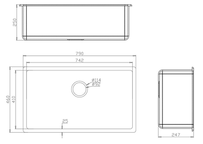 Fomos Sink 790 x 460mm - Single Bowl