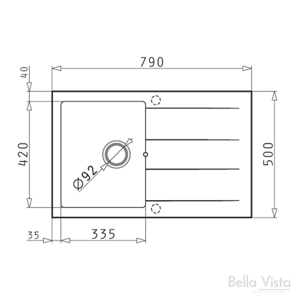 Pradus Sink 790 x 500mm