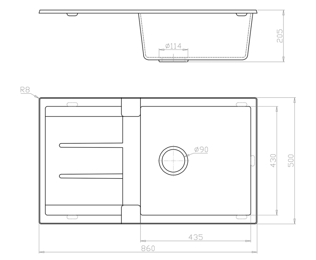 Fomos Sink 860 x 500mm
