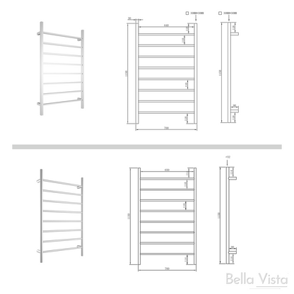 Square Towel Ladder 1150 x 700mm
