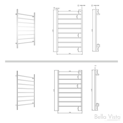 Square Towel Ladder 1150 x 700mm