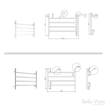Square Towel Ladder - 700 x 500mm