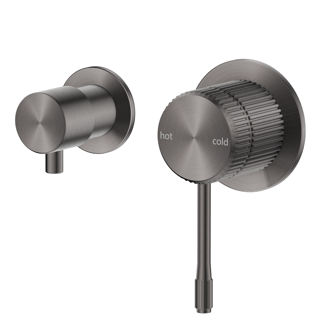 Mica Fluted Shower Mixer Diverter - Sideways
