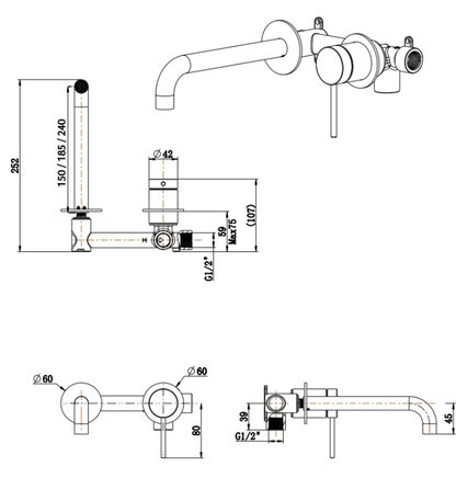 Mica Wall-Spout Combo - BODY
