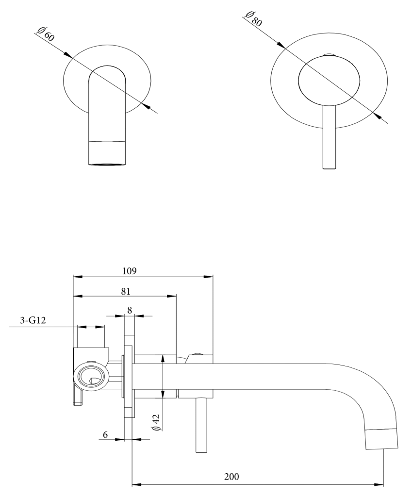 Discontinued - LVB Mica Wall-Spout Combo - Curved  Spout - 2P