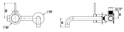 Mica Wall-Spout Combo - 2P - Reverse - TRIM KIT ONLY