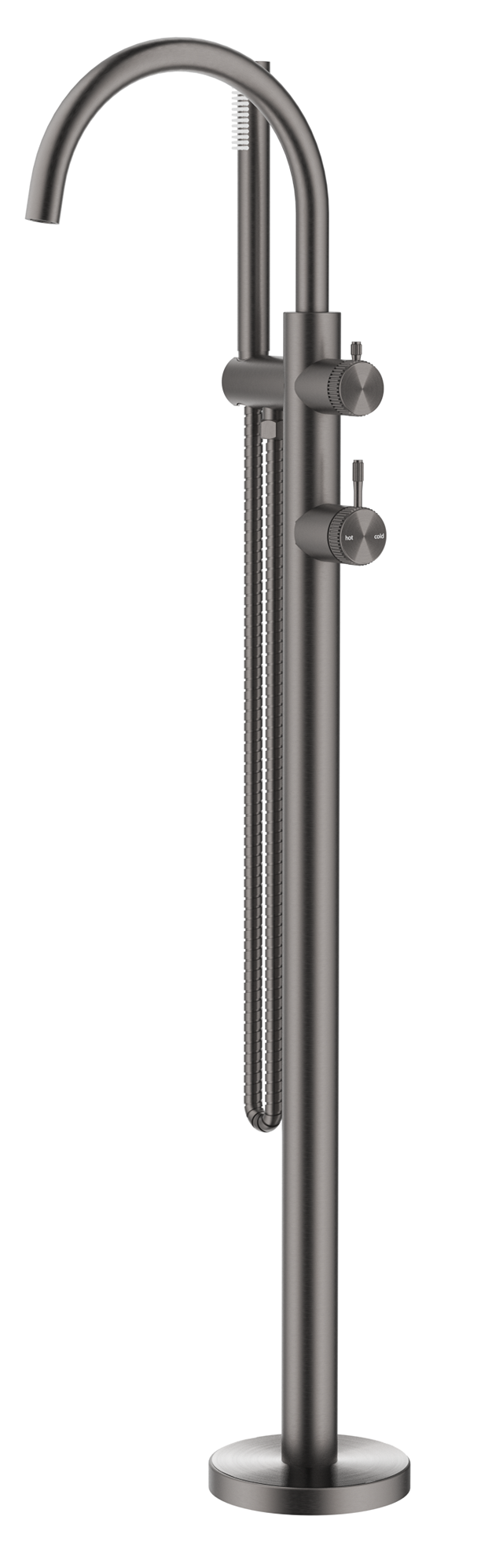 Mica Fluted Freestanding Bath Mixer with Hand Shower